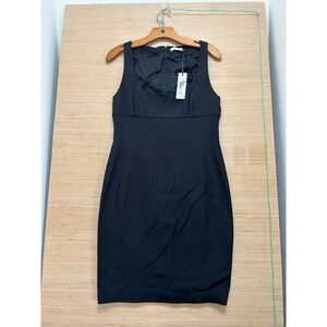 Versace Collection Black Sleeveless Square Neck Sheath Dress G34653 Size 46 NEW